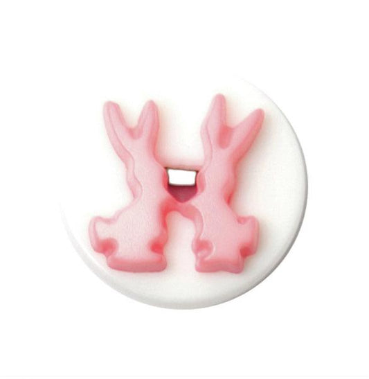 ABC Loose Buttons Pink Bunnies - valleywools
