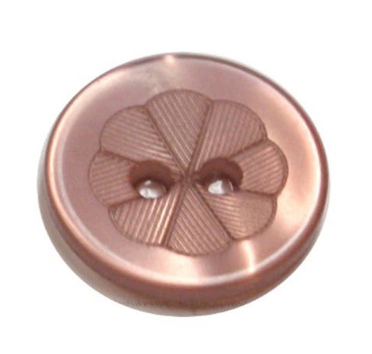 Dolejši Acrylic Button 2 Hole Engraved Rose Pink - valleywools