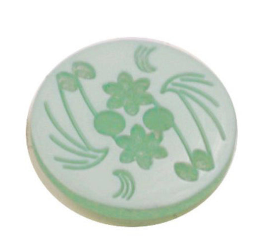 Dolejši Acrylic Button 2 Hole Engraved Aqua - valleywools