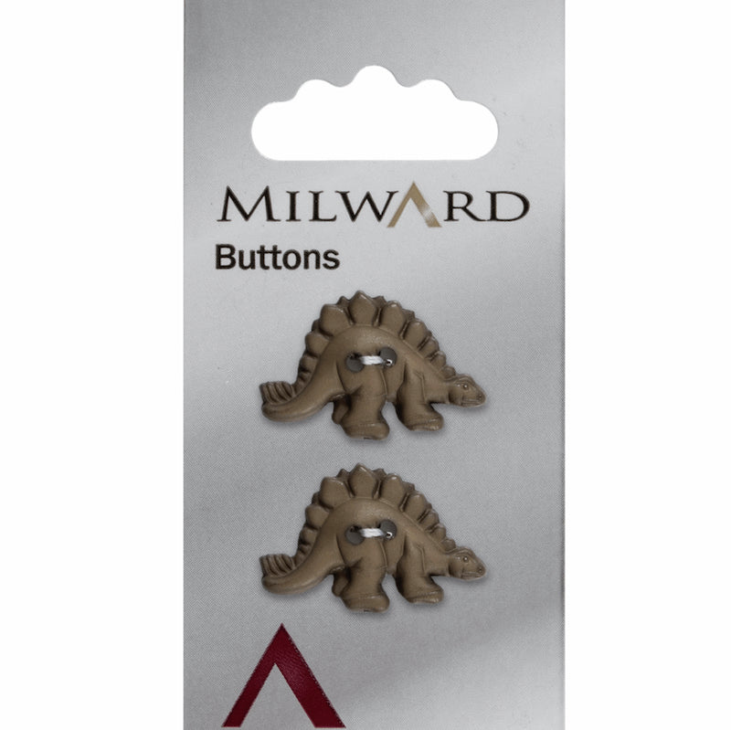 Milward Carded Buttons Dinosaurs, size 28mm - valleywools