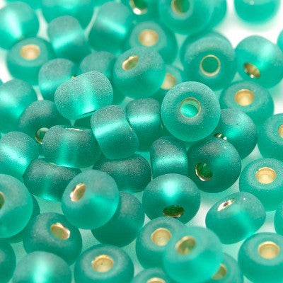 Teal Silver Lined Matt Beads - valleywools