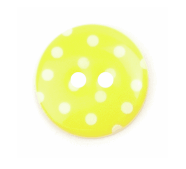 ABC Loose Buttons Yellow with White Spot 18mm - valleywools