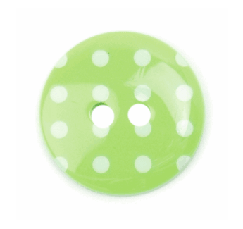 ABC Loose Buttons Green with White Spot 18mm - valleywools