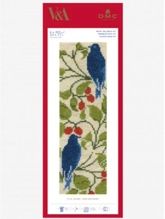 DMC V&A Museum: Bird and Berry Bookmark (BL1171/77) - valleywools