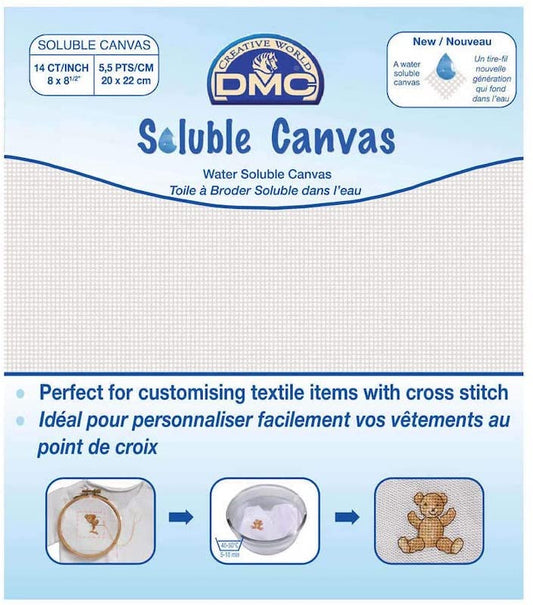 DMC Soluble Canvas 14 count - valleywools