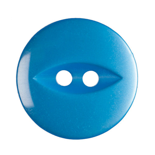 Trimits Polyester Fish Eye Bright Blue Button 16mm - valleywools