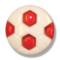 Trimits Football 2 Colour Button Red 13mm - valleywools