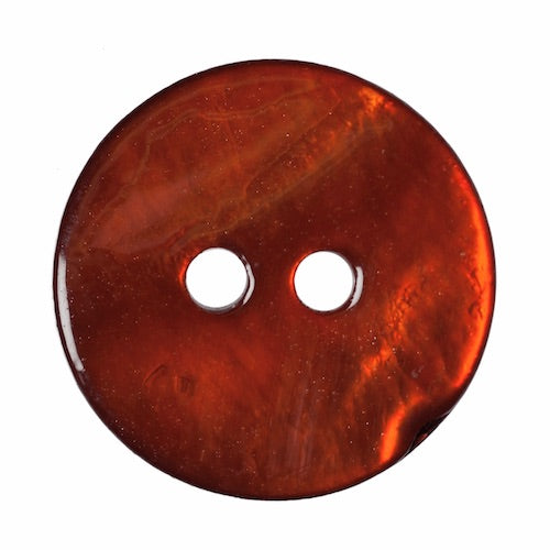 Dyed Agoya Shell Button 15mm Brown - valleywools