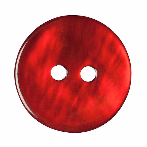 Dyed Agoya Shell Button 15mm Red - valleywools