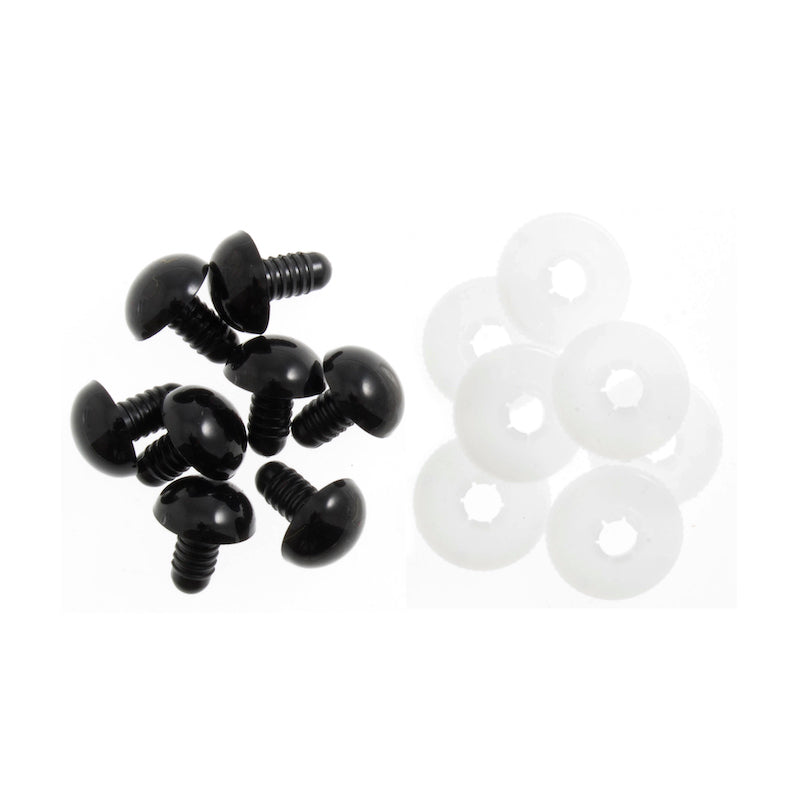 Trimits Toy Eyes, Black Solid 6mm - valleywools