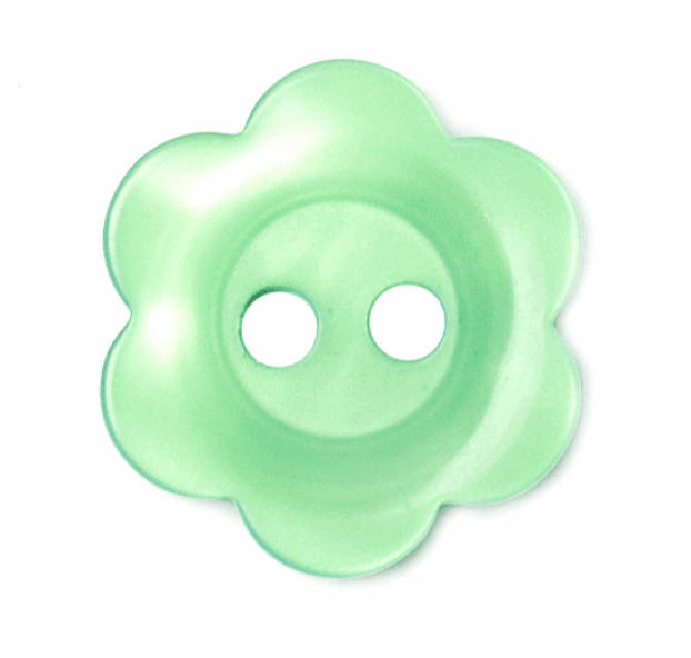 ABC Loose Buttons Green Flower 15mm - valleywools