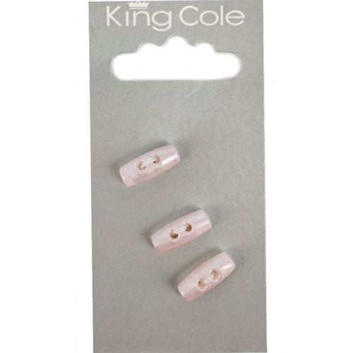 King Cole Carded Buttons Pale Pink Toggles (Small) - valleywools