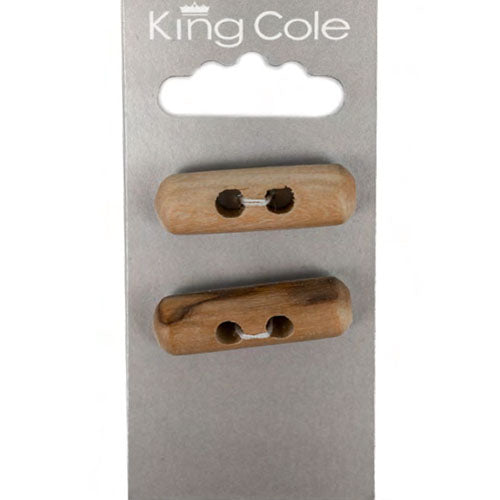 King Cole Carded Buttons Large Wooden Toggles - valleywools