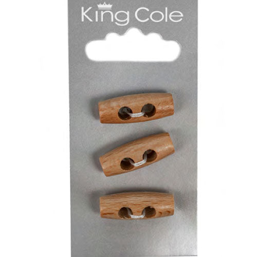 King Cole Carded Buttons Wood Toggles - valleywools