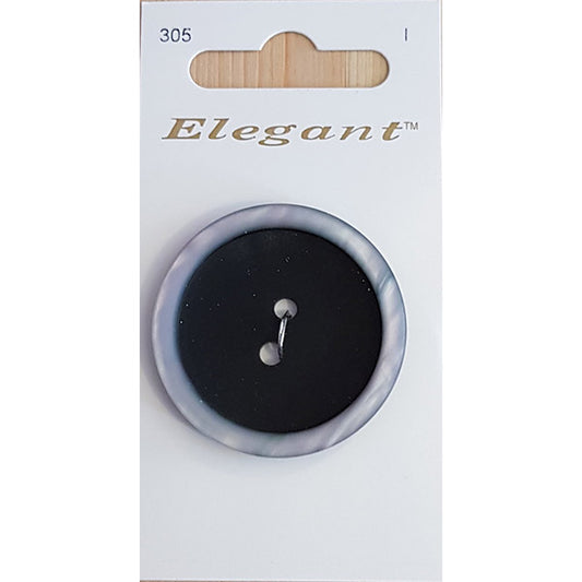 Sirdar Elegant Buttons Black/Grey Rim 38mm (B5611-0305) - valleywools