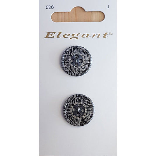 Sirdar Elegant Buttons Gun Metal 19mm (B5611-0626 ) - valleywools