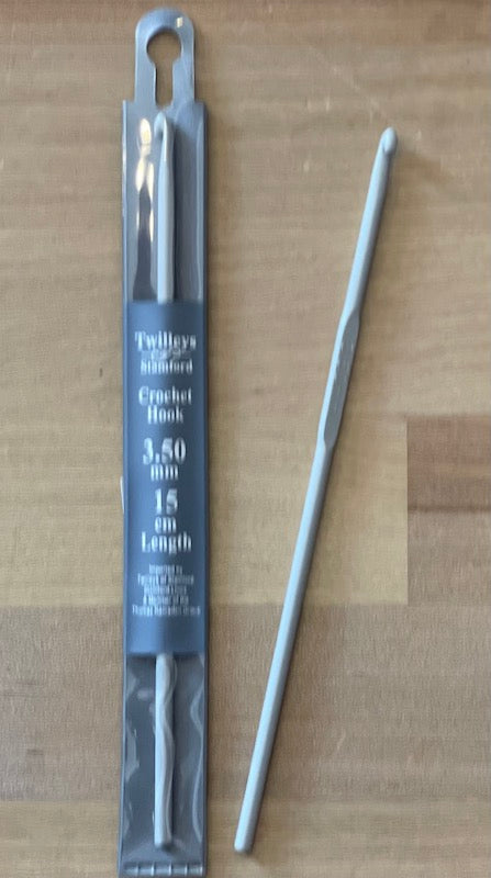 Single Ended Aluminium Grey Crochet Hook - valleywools