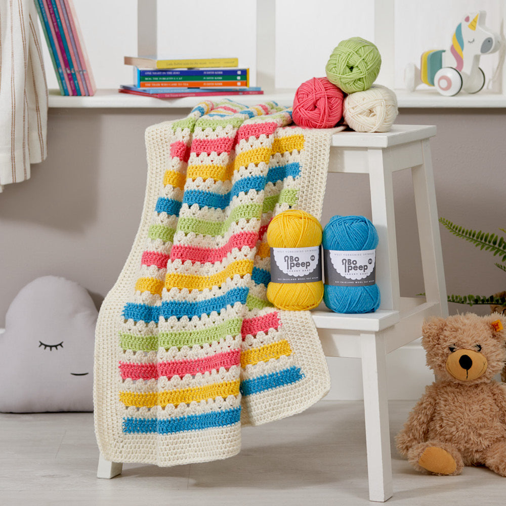 WYS Bo Peep Carnival Crochet Baby Blanket Kit - valleywools