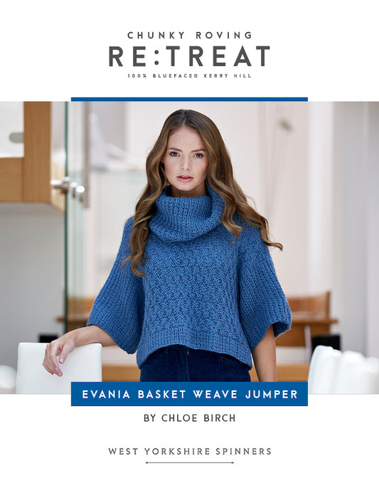 WYS Re:Treat Pattern - Evania Basket Weave Jumper by Chloe Birch - valleywools