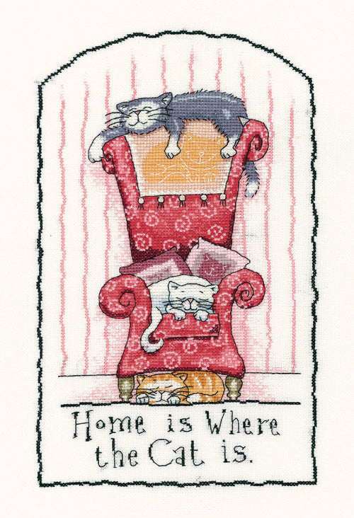 Heritage Crafts Cats Rule 'Home is where the Cat is'. - valleywools