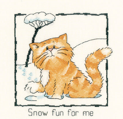 Heritage Crafts Cats Rule 'Snow fun for me' - valleywools